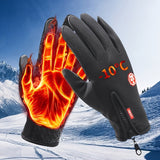 Winter Waterproof Warm Gloves Short Adjustable Zipper Touch Screen Gloves Outdoor Sports Non-slip Windproof Gloves  Christmas time