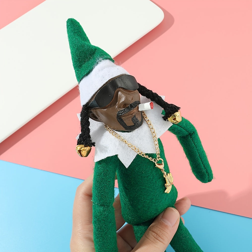 Festive Stoop Christmas Elf Resin Doll Ornament - Perfect Holiday Gift for Family and Friends Christmas present