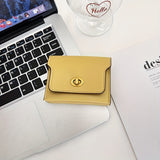 Mini Solid Color Clutch Wallet, Turn-Lock Multi Layer Coin Purse