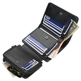1pc Men's Short Multi-Card Slots Three-fold Zipper Coin Pocket Wallet
