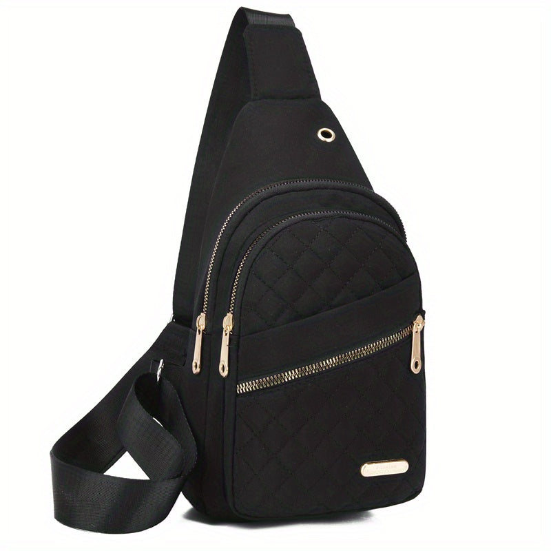 Casual Solid Color Chest Bag, PU Leather Foldable Sling Bag, Portable Trendy Versatile Shoulder Bag