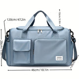 1pc New Swimming Fitness Bag Dry And Wet Separation Yoga Bag, Waterproof Nylon Large-capacity Luggage Bag, Travel Bag [Random Buckle]