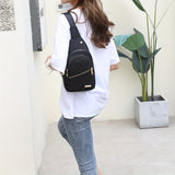 Casual Solid Color Chest Bag, PU Leather Foldable Sling Bag, Portable Trendy Versatile Shoulder Bag