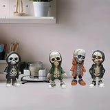 1pc  Skull Gnome Doll Resin Ornament, Cool Skeleton Figurines, Home Indoor Home Decoration, Funny Holiday Decoration Gifts,Day Of The Dead Decor   Christmas time