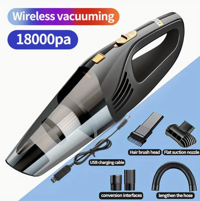 Car Mounted Wireless Vacuum Cleaner With Strong Power And Large Suction Mini Hand-held Car Vacuum Cleaner Household Indoor Small