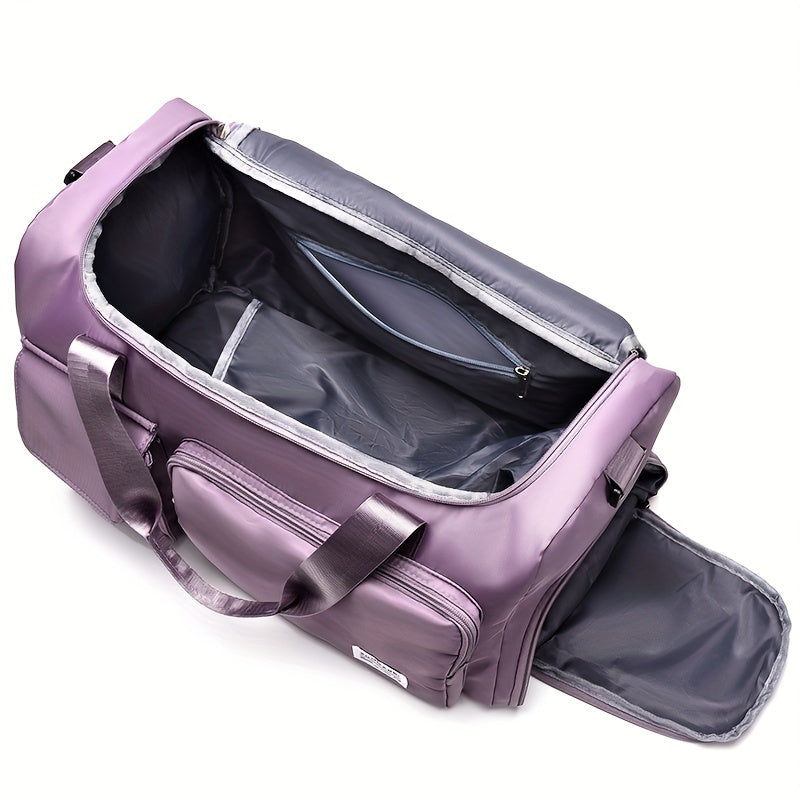 1pc New Swimming Fitness Bag Dry And Wet Separation Yoga Bag, Waterproof Nylon Large-capacity Luggage Bag, Travel Bag [Random Buckle]