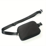 1pc Solid Color Waist Bag With Adjustable Strap,Waterproof Outdoor Sport Crossbody Bag Chest Bag Waist Bag, Simple Black Durable Crossbody Bag, Fashion Versatile Bag For Men And Women