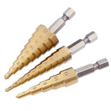 Upgrade Your Drilling Power With This Titanium-Coated HSS Step Drill Bit Set - Perfect For Wood & Metal!