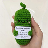1pc Cute Hand Knitted Ornaments, Christmas Pickle Knitted Doll Ornaments, For Bookshelf Home Living Room Office Cafe Decor, Room Tabletop Display Entryway Decor, Winter Christmas New Year Decor