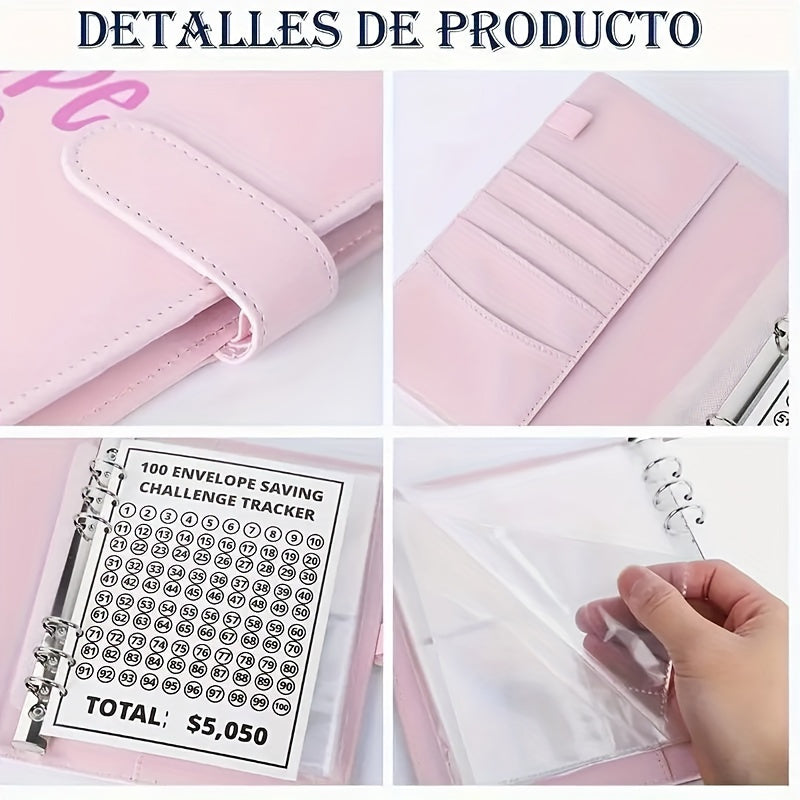 Set, 100 Envelope Challenge Binder Easy And Fun Way To Save $5,050 Savings Money Challenges Binder Budget Binder With Cash Notebook 25 Inner Pages Without Numbers And 1pc Digital Page, School Supplies, Back To School, Notebook, Libretas