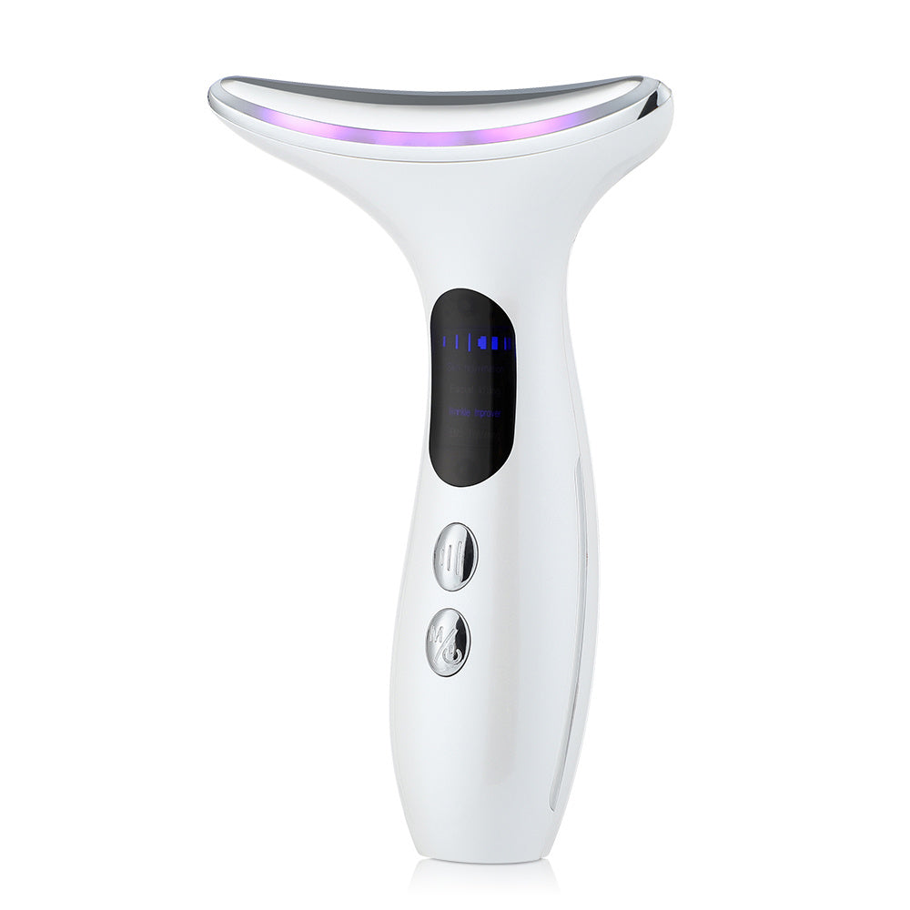 3 Colors LED Photon Care Beauty Device Neck And Face Massager - Perfect Gift For Women And Girls