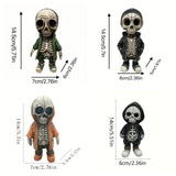 1pc Christmas time Skull Gnome Doll Resin Ornament, Cool Skeleton Figurines, Home Indoor Home Decoration, Funny Holiday Decoration Gifts,Day Of The Dead Decor