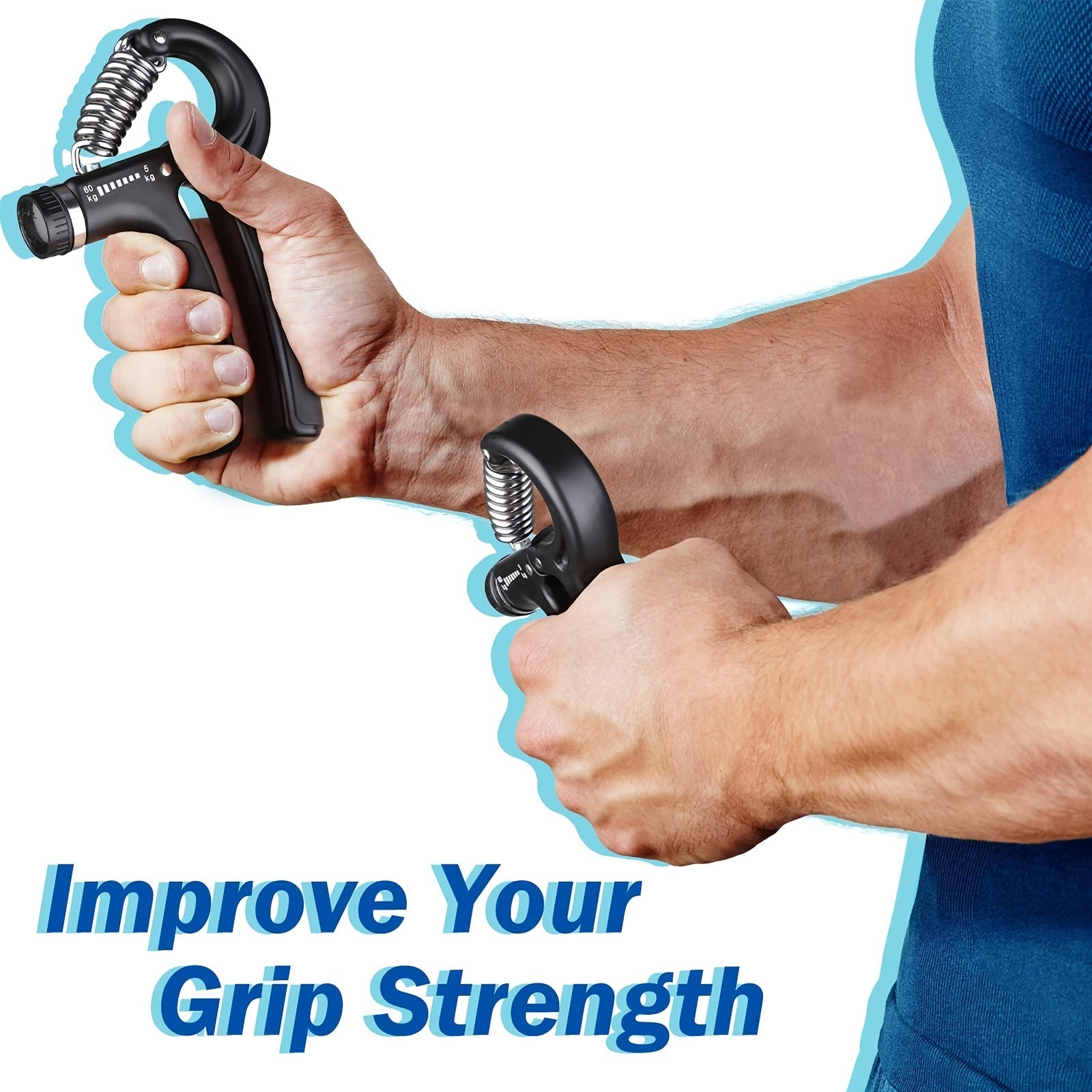 1pc/5pcs Grip Strength Trainer, Hand Grip Exerciser With Adjustable Resistance 11-132 Lbs (5-60kg), Forearm Strengthener, Hand Exerciser For Muscle Building And Injury Recovery