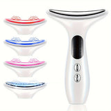 3 Colors LED Photon Care Beauty Device Neck And Face Massager - Perfect Gift For Women And Girls