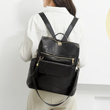 Tassel Decor Backpack Purse, Vintage PU Leather Shoulder Bag With Convertible Strap, Functional Daypack For Travel & Work