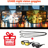 2pcs Night Vision Glasses For Men And Women - Fit Over Prescription Glasses - Wrap Around Sunglasses For Outdoor Activities - Ideal For Cycling, Fishing, Running, And Driving - UV Protection And Anti-Glare Lenses