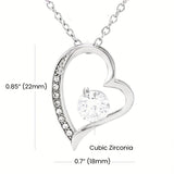 Creative Elegant Trendy Heart Zircon Pendant Necklace Decorative Accessories Holiday Mother's Day Gift With Gift Card Box