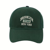 Brooklyn Embroidered Baseball Cap Solid Color Casual Dad Hats Lightweight Adjustable Sun Hats For Women & Men