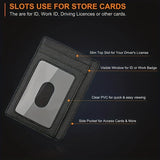 Slim Minimalist Pocket Wallet Genuine Leather RFID Blocking Credit Card Holder For Work Travel