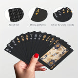 Black Playing Cards,  Waterproof Playing Cards & Flexible Poker Cards With Box, Great For Party, Game, Halloween/Thanksgiving Day/Christmas Gift
