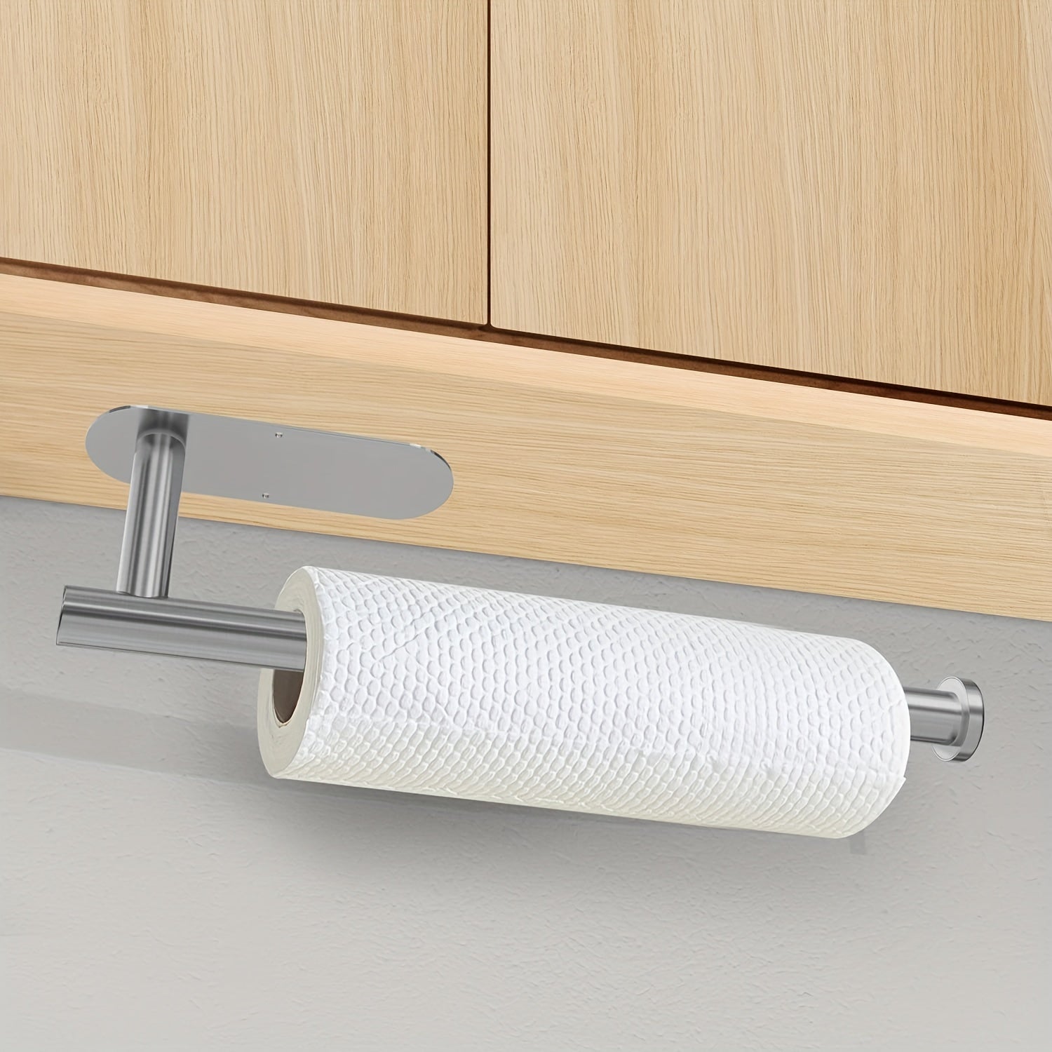 1pc, Paper Towel Holders, Paper Towels Rolls, For Kitchen,Paper Towels Bulk, Self-Adhesive Under Cabinet, Both Available In Adhesive And Screws, Stainless Steel Paper Towel Holder