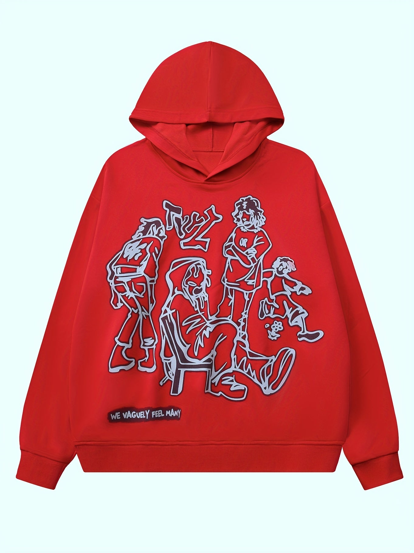 Cartoon Graphic Print Hoodie, Baddie Clothes Long Sleeve Hoodies Sweatshirt, Women's Clothing