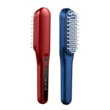 Home Use Electric Massage Comb, Red Blue Light Vibration Head Massager Hair Brush