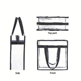 Clear Bags Stadium Approved Clear Tote Bag With Zipper, Fashion Gym Tote Bag, Travel Waterproof Crossbody Shoulder Bag