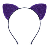 Black Cat Ears Headband Furry Padded Catwomen Headbands Cat Black-F