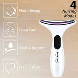 3 Colors LED Photon Care Beauty Device Neck And Face Massager - Perfect Gift For Women And Girls