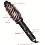 Thermal Brush 1.5 In Heated Curling Brush Ceramic Curling Comb Volumizing Brush Curling Iron Dual Voltage Travel Curling Iron With LCD Display 10 Temperatures Heated Round Brush