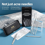 Blackhead Remover Tool Comedones Extractor Acne Removal Kit for Blemish, Whitehead Popping, 6 Pcs Zit Removing for Nose Face Tools with a Leather Bag