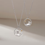 1pc Fashion Couple Prince Little Fox Pendant Personality Necklace Valentine's Day Anniversary Gift Jewelry