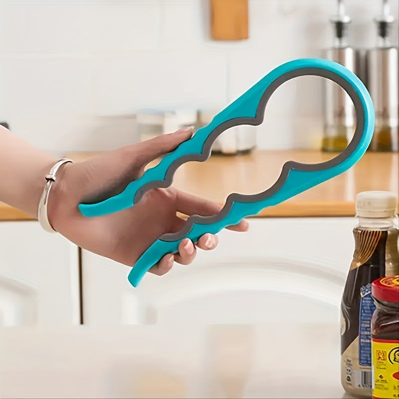 1pc 4-in-1 Multi-Purpose Can Opener with Non-Slip Grip - Perfect for Beer Bottles and Home Kitchen Use
