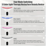 3 Colors LED Photon Care Beauty Device Neck And Face Massager - Perfect Gift For Women And Girls