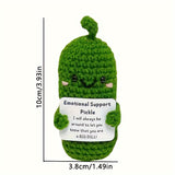 1pc Cute Hand Knitted Ornaments, Christmas Pickle Knitted Doll Ornaments, For Bookshelf Home Living Room Office Cafe Decor, Room Tabletop Display Entryway Decor, Winter Christmas New Year Decor
