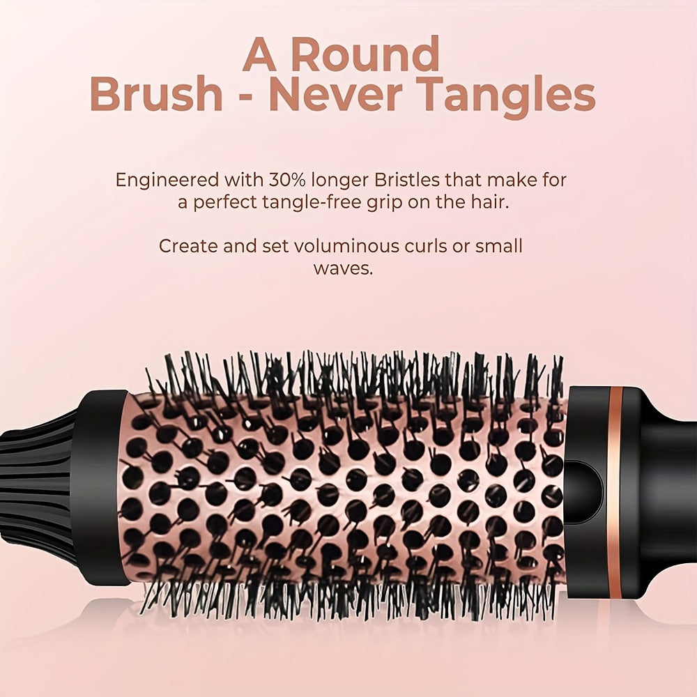 Thermal Brush 1.5 In Heated Curling Brush Ceramic Curling Comb Volumizing Brush Curling Iron Dual Voltage Travel Curling Iron With LCD Display 10 Temperatures Heated Round Brush