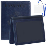 1pc Passport Holder Travel Bag Passport And Vaccine Card Holder Combo Slim Travel Accessories Passport Wallet For Unisex Leather Passport Cover Protector With Waterproof Vaccine Card Slot