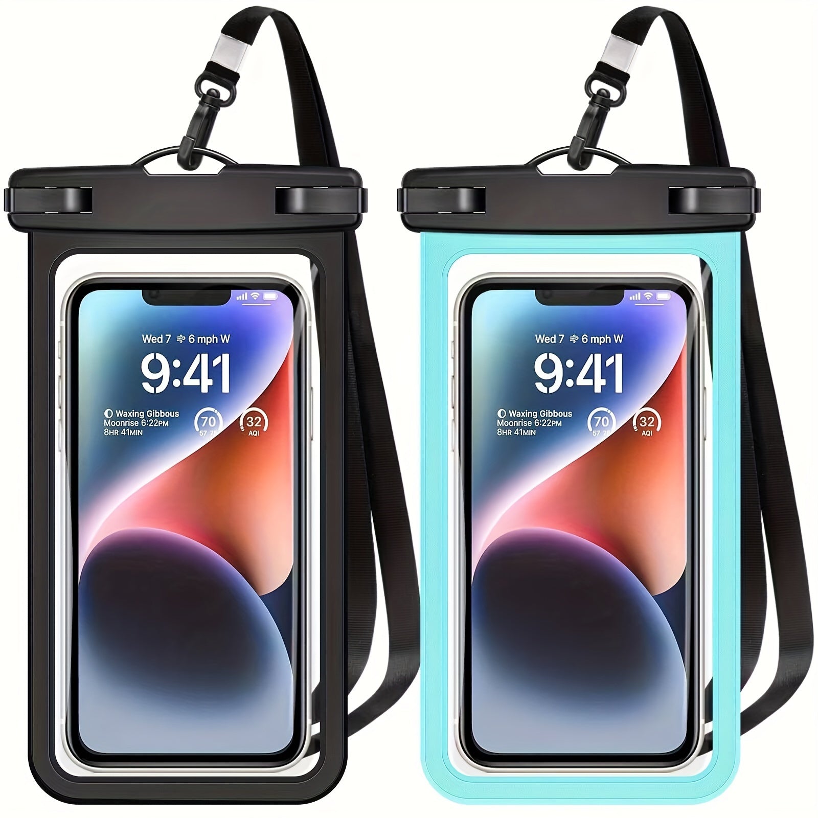 2 Packs Universal Waterproof Phone Pouch - Waterproof Case For IPhone 14 13 12 11 Pro Max XS Plus Samsung Galaxy Cellphone Up To 7.0" IPX8 Waterproof Cellphone Dry Bag Beach Vacation Essentials