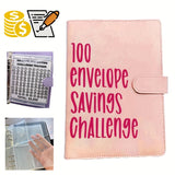 1 Set 100 Envelope Challenge Binder Easy And Fun Way To Save $5,050 Savings MoneyChallenges Binder Budget Binder With Cash Notebook 25 Inner Pages (without Numbers)+ 1pc Digital Page