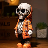 1pc Christmas time Skull Gnome Doll Resin Ornament, Cool Skeleton Figurines, Home Indoor Home Decoration, Funny Holiday Decoration Gifts,Day Of The Dead Decor