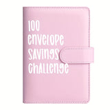 1 Set 100 Envelope Challenge Binder Easy And Fun Way To Save $5,050 Savings MoneyChallenges Binder Budget Binder With Cash Notebook 25 Inner Pages (without Numbers)+ 1pc Digital Page