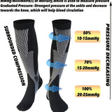 1pair Men's Athletic Compression Knee Socks, Breathable Socks For Sports Soccer Medical Pregnancy Nursing Running Super Foot Bowl