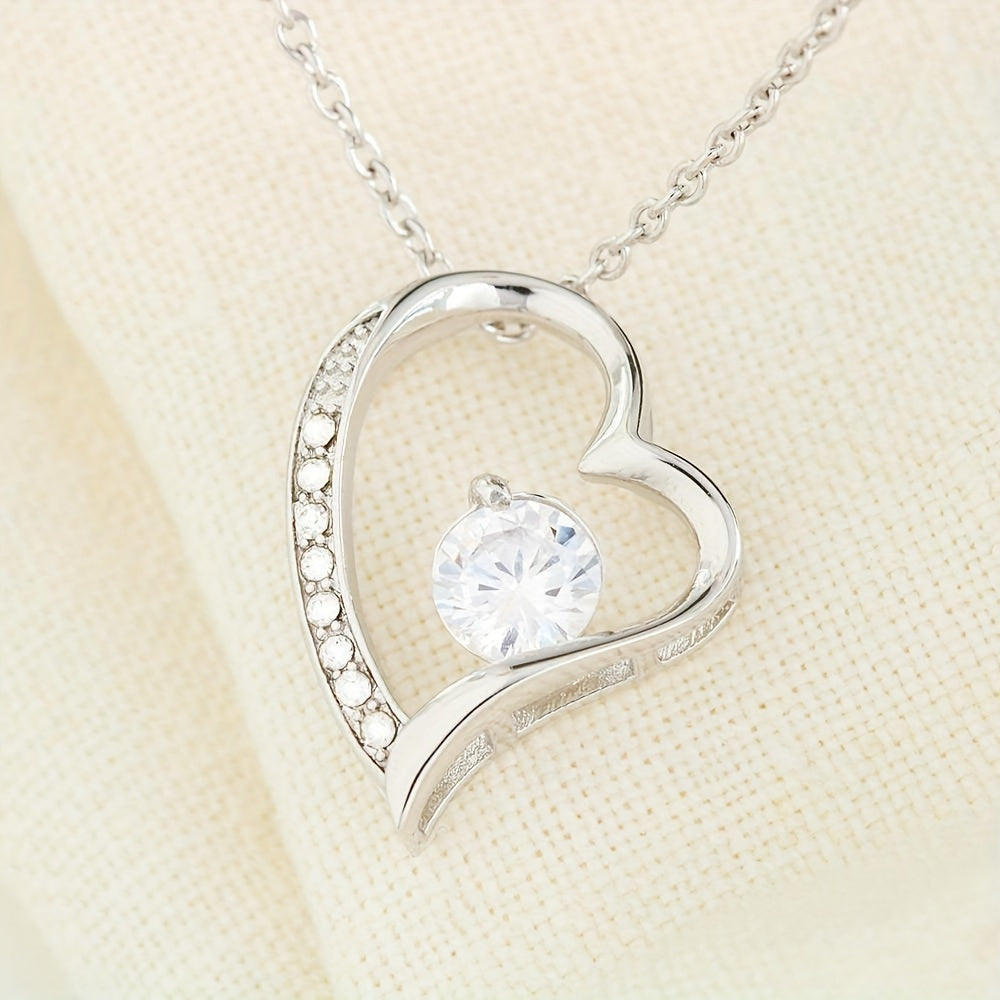 Creative Elegant Trendy Heart Zircon Pendant Necklace Decorative Accessories Holiday Mother's Day Gift With Gift Card Box