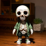 1pc Christmas time Skull Gnome Doll Resin Ornament, Cool Skeleton Figurines, Home Indoor Home Decoration, Funny Holiday Decoration Gifts,Day Of The Dead Decor