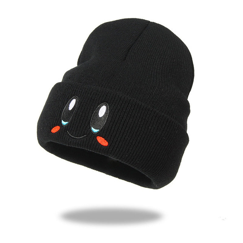 Cartoon Embroidery Cute Beanie Hat Trendy Bright Candy Color Knit Hat Warm Skull Cap For Women Men