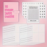 Set, 100 Envelope Challenge Binder Easy And Fun Way To Save $5,050 Savings Money Challenges Binder Budget Binder With Cash Notebook 25 Inner Pages Without Numbers And 1pc Digital Page, School Supplies, Back To School, Notebook, Libretas