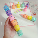 5 Colors Cute Octopus Highlighter Pen - Fluorescent Drawing And Graffiti Marker For School And Office